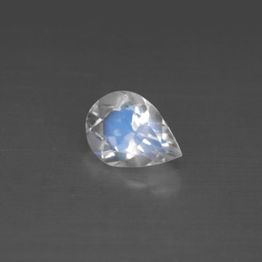 Piedra de luna arcoíris blanco natural de 0,93 ct, en forma de pera, VS