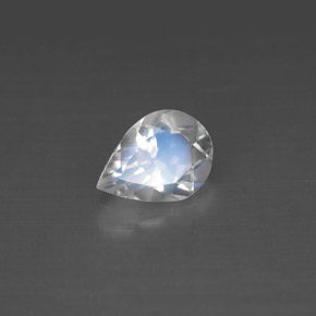 Piedra de luna arcoíris blanco natural de 0,93 ct, en forma de pera, VS