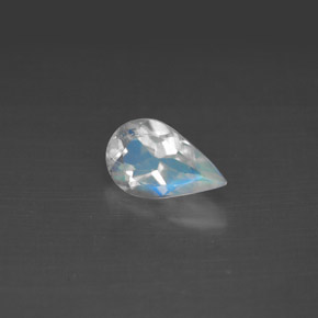 Piedra lunar arcoíris Blanco azul natural de 0.75 ct, En forma de pera, VS