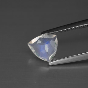 Piedra de luna arcoíris blanco natural de 0,56 ct, trillón, VS