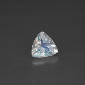 Piedra de luna arcoíris blanco natural de 0,57 ct, trillón, VS