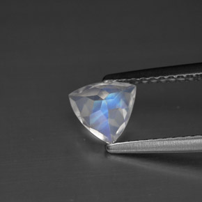 Piedra de luna arcoíris blanco natural de 0,57 ct, trillón, VS