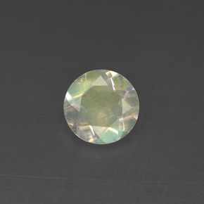 Piedra de luna arcoíris blanco natural de 0,97 ct, corte redondo, VS