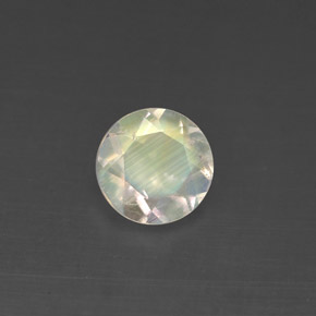Piedra de luna arcoíris blanco natural de 0,97 ct, corte redondo, VS