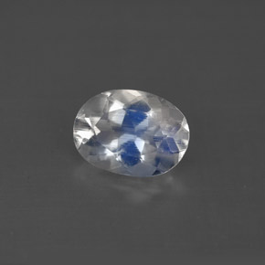 Piedra lunar arcoíris Blanco azul natural de 1.08 ct, Corte Óvalo, VS