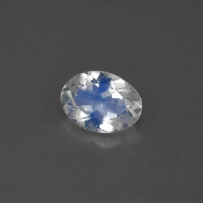 Piedra de luna arcoíris blanco natural de 0,92 ct, corte óvalo, VS