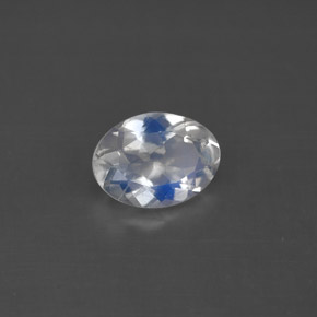 Piedra de luna arcoíris blanco natural de 0,92 ct, corte óvalo, VS