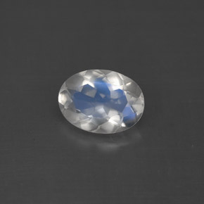 Piedra de luna arcoíris blanco natural de 1,01 ct, corte óvalo, VS