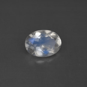 Piedra de luna arcoíris blanco natural de 1,01 ct, corte óvalo, VS