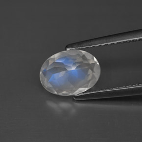 Piedra de luna arcoíris blanco natural de 1,01 ct, corte óvalo, VS