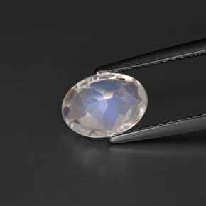 Piedra de luna arcoíris blanco natural de 1,14 ct, corte óvalo, VS