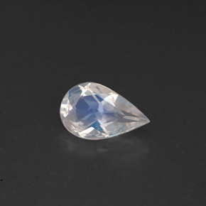 Piedra de luna arcoíris blanco natural de 0,66 ct, en forma de pera, VS