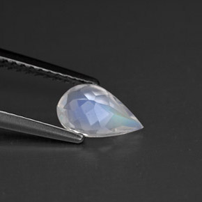 Piedra de luna arcoíris blanco natural de 0,66 ct, en forma de pera, VS