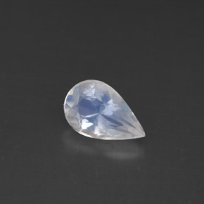 Piedra de luna arcoíris blanco natural de 0,70 ct, en forma de pera, VS