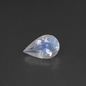 Piedra de luna arcoíris blanco natural de 0,70 ct, en forma de pera, VS