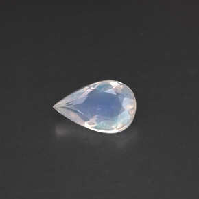 Piedra de luna arcoíris blanco natural de 0,61 ct, en forma de pera, VS