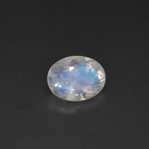 Piedra de luna arcoíris blanco natural de 0,92 ct, corte óvalo, VS