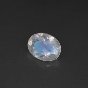 Piedra de luna arcoíris blanco natural de 0,92 ct, corte óvalo, VS