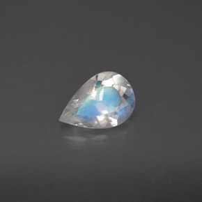 Piedra de luna arcoíris blanco natural de 0,50 ct, transparente, transparente / translúcido