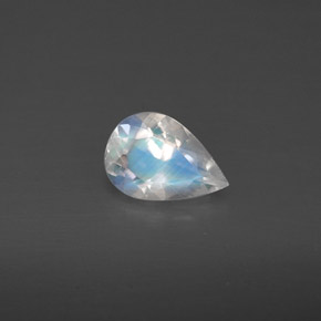 Piedra de luna arcoíris blanco natural de 0,50 ct, transparente, transparente / translúcido