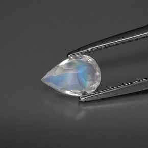 Piedra de luna arcoíris blanco natural de 0,50 ct, transparente, transparente / translúcido