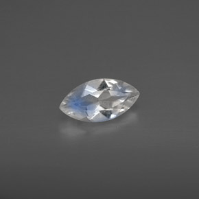 Piedra de luna arcoíris blanco natural de 0,49 ct, transparente, transparente / translúcido