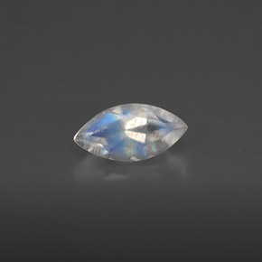 Piedra de luna arcoíris blanco natural de 0,55 ct, transparente, transparente / translúcido