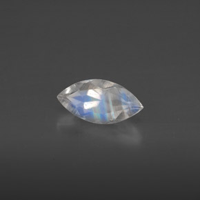Piedra de luna arcoíris blanco natural de 0,55 ct, transparente, transparente / translúcido