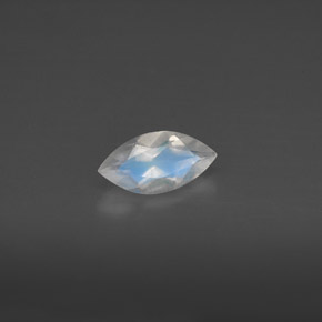Piedra de luna arcoíris blanco natural de 0,47 ct, transparente, transparente / translúcido