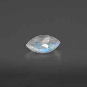 Piedra lunar arcoíris Blanco azul natural de 0.51 ct, Transparente, Transparente / Translúcido