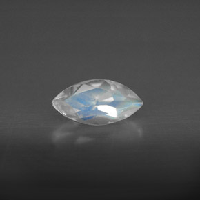 Piedra de luna arcoíris blanco natural de 0,59 ct, transparente, transparente / translúcido