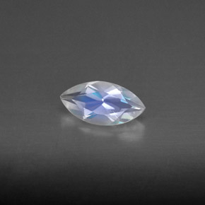 Piedra de luna arcoíris blanco natural de 0,50 ct, transparente, transparente / translúcido