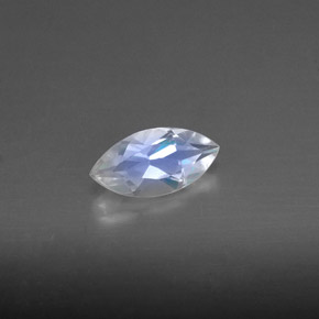 Piedra de luna arcoíris blanco natural de 0,50 ct, transparente, transparente / translúcido