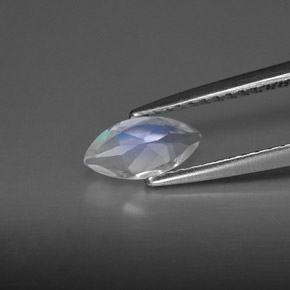 Piedra de luna arcoíris blanco natural de 0,50 ct, transparente, transparente / translúcido