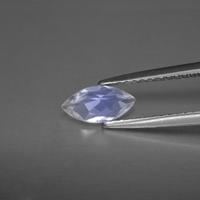 Piedra de luna arcoíris blanco natural de 0,41 ct, transparente, transparente / translúcido
