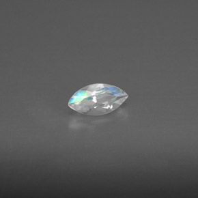 Piedra de luna arcoíris blanco natural de 0,24 ct, transparente, transparente / translúcido