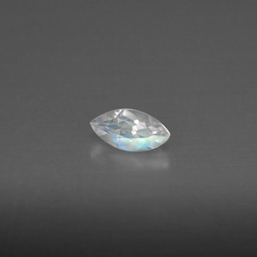 Piedra de luna arcoíris blanco natural de 0,24 ct, transparente, transparente / translúcido
