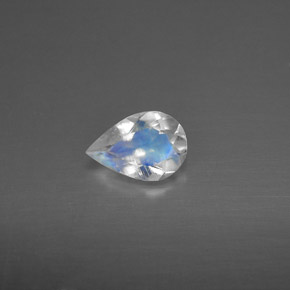 Piedra de luna arcoíris blanco natural de 0,50 ct, transparente, transparente / translúcido