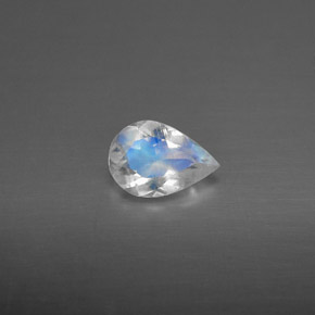Piedra de luna arcoíris blanco natural de 0,50 ct, transparente, transparente / translúcido