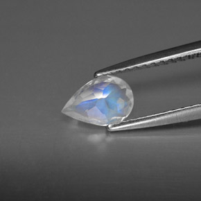 Piedra de luna arcoíris blanco natural de 0,50 ct, transparente, transparente / translúcido