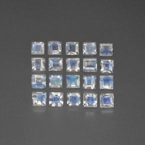 Gemas de piedra de luna arcoíris blanco natural de 3,35 ct, transparente, transparente / translúcido