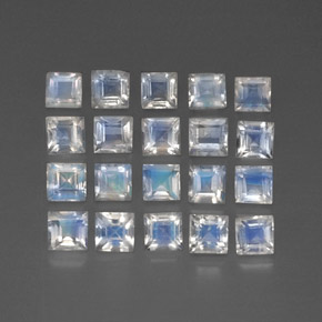 Gemas de piedra de luna arcoíris blanco natural de 3,35 ct, transparente, transparente / translúcido
