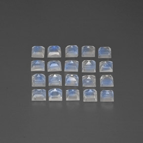 Gemas de piedra de luna arcoíris blanco natural de 3,35 ct, transparente, transparente / translúcido