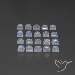 Gemas de Piedra lunar arcoíris Blanco azulado natural de 2.22 ct, Cuadrado, Transparente / Translúcido