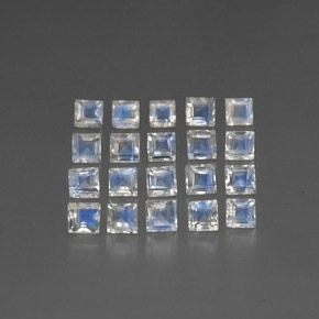 Gemas de piedra de luna arcoíris blanco natural de 3,19 ct, transparente, transparente / translúcido