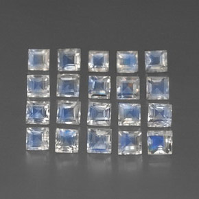Gemas de piedra de luna arcoíris blanco natural de 3,19 ct, transparente, transparente / translúcido