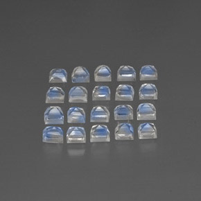 Gemas de piedra de luna arcoíris blanco natural de 3,19 ct, transparente, transparente / translúcido
