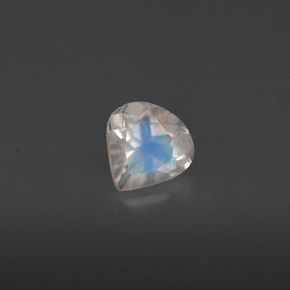 Piedra de luna arcoíris blanco natural de 0,35 ct, transparente, transparente / translúcido
