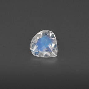 Piedra de luna arcoíris blanco natural de 0,36 ct, transparente, transparente / translúcido