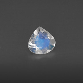 Piedra de luna arcoíris blanco natural de 0,36 ct, transparente, transparente / translúcido